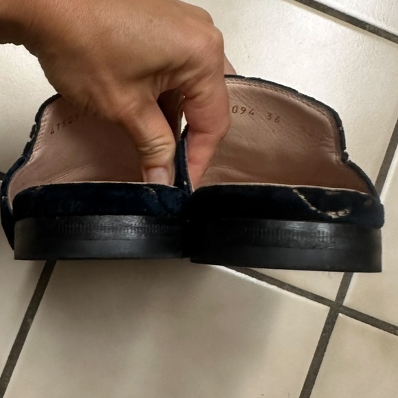 Gucci Princeton Velvet Monogram Flats Mules - Picture 5 of 7